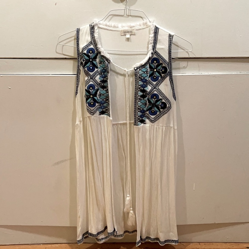 Fun white sheer vest